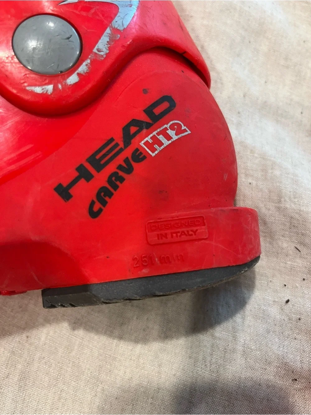 HEAD Carve 21.5 Kids Red Ski Boots with Gray Accents
